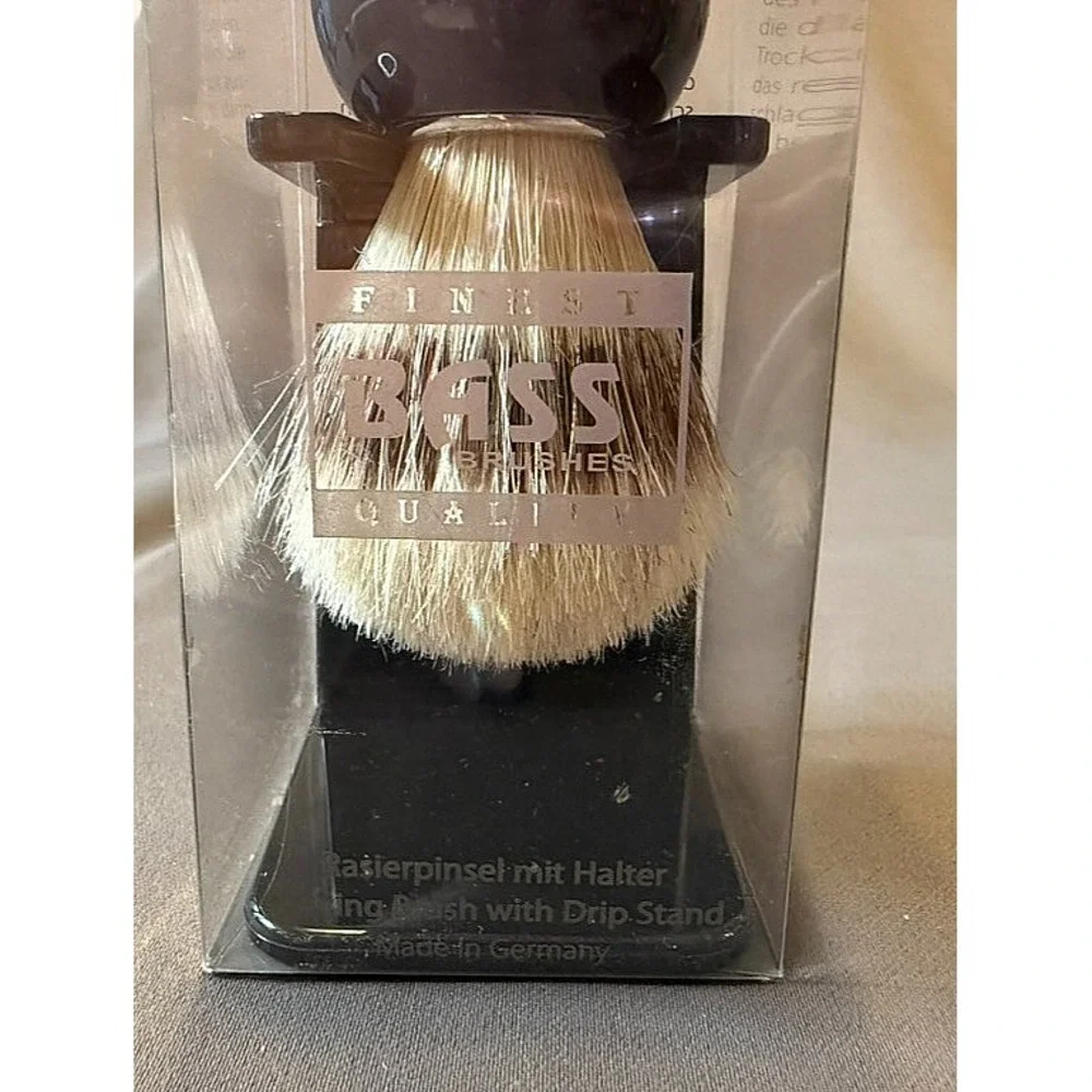 New BASS Men Shaving Brush Drip Stand Made in Germany Finest Quality 4